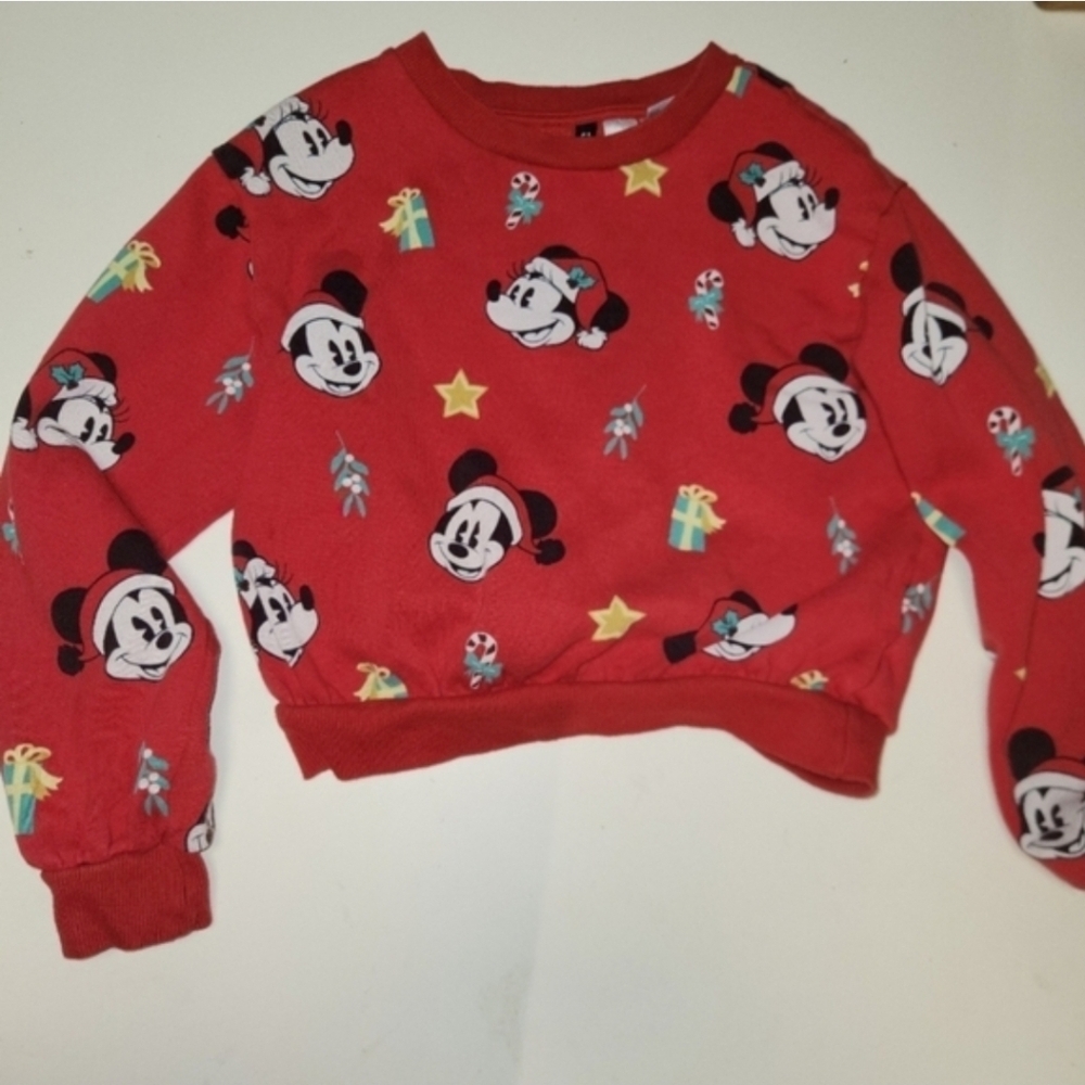 H&M Womens Mickey Mouse Disney Christmas Crewneck Size Small